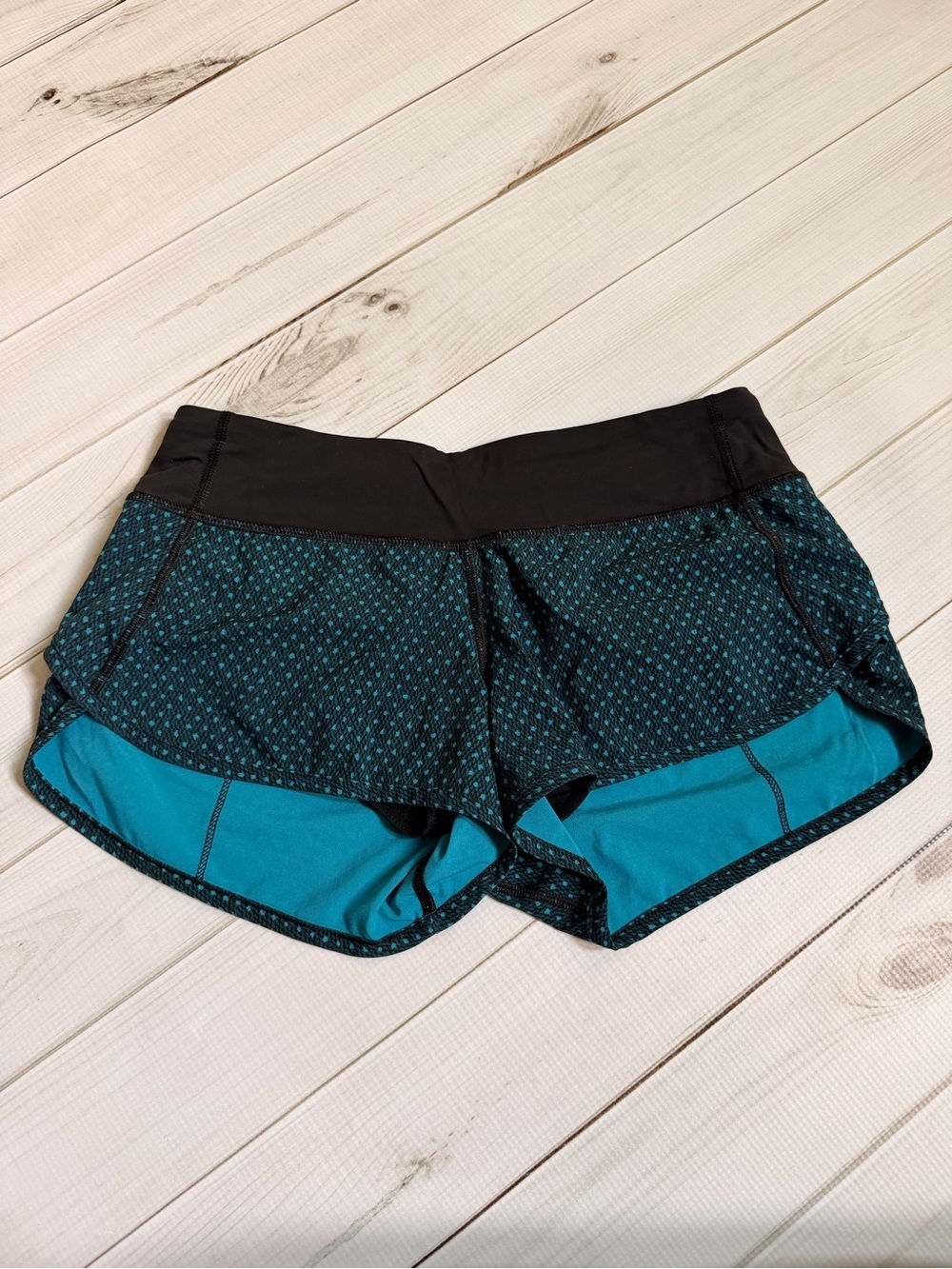 lululemon athletica Teal and Black Athletic Running Shorts